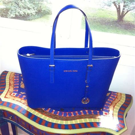 cobalt blue michael kors royal blue purse|Women's Blue Designer Handbags .